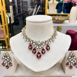 Load image into Gallery viewer, Madhura Moissianite Necklace with Duplet Stones - Ruby
