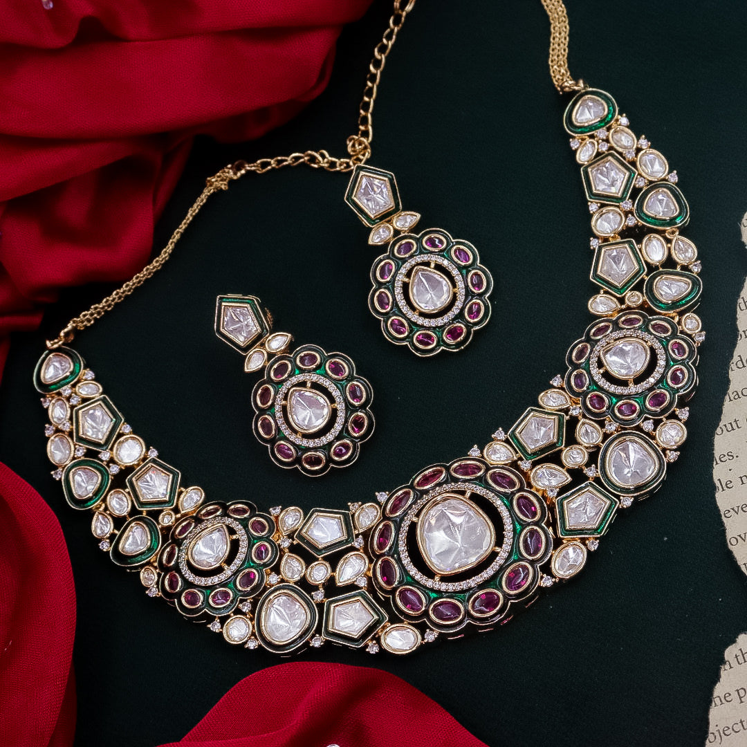 Bhavna Moissanite Necklace - Rani Green