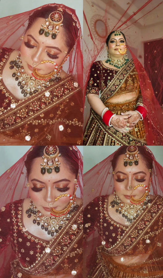Muskaan Semi Bridal Choker Set With Teeka
