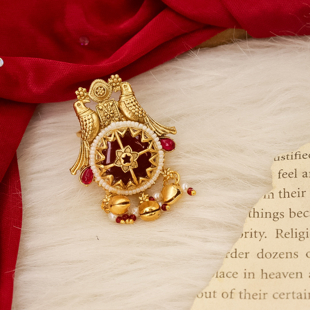 Peacock Hertiage Ring- Red