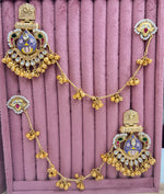Load image into Gallery viewer, Ferni  Kashmiri Earrings With Brass Kanchain
