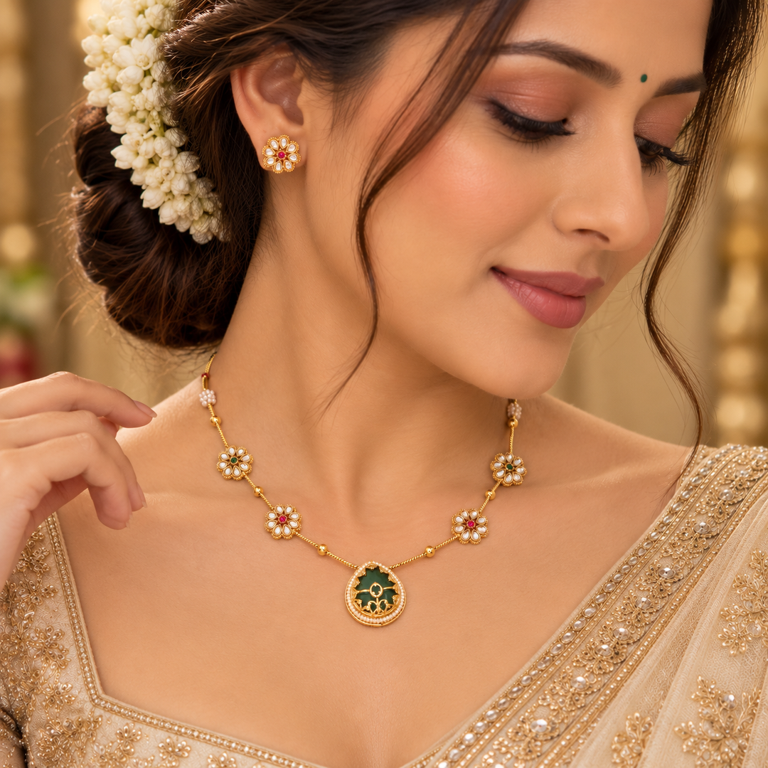 Shipra Sleek Brass Necklace