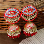 Load image into Gallery viewer, Red Ethnic Jhumka
