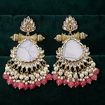 Load image into Gallery viewer, Zariah Chandbali With Mother Of Pearl Stone - Pink