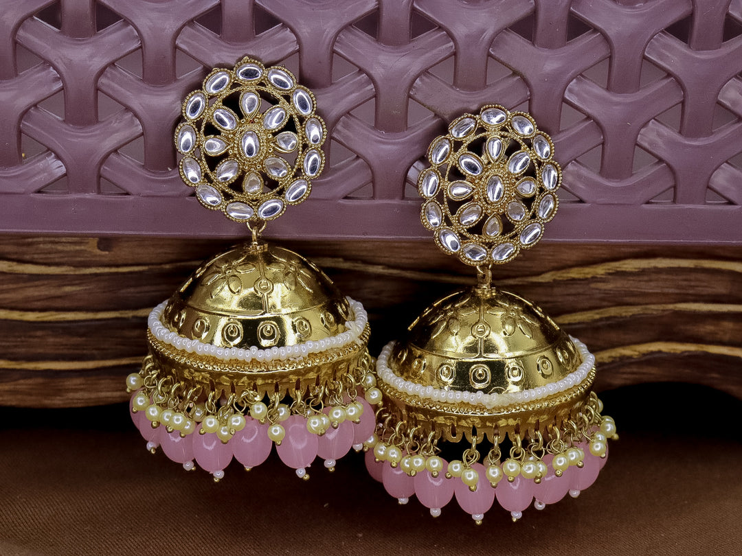 Gulnar Jhumka - Baby Pink