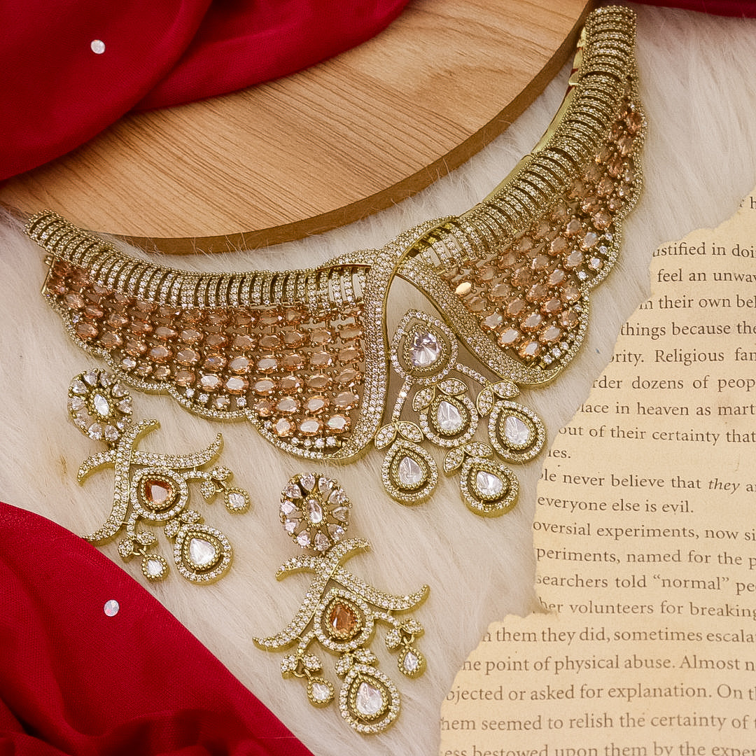 Ranu Celebrity Inspired Moissianite Set- Golden