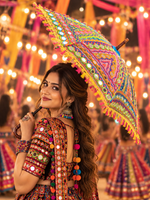 Load image into Gallery viewer, Navratri Special Embroidered Umbrella- Aee Haloo 💃-1
