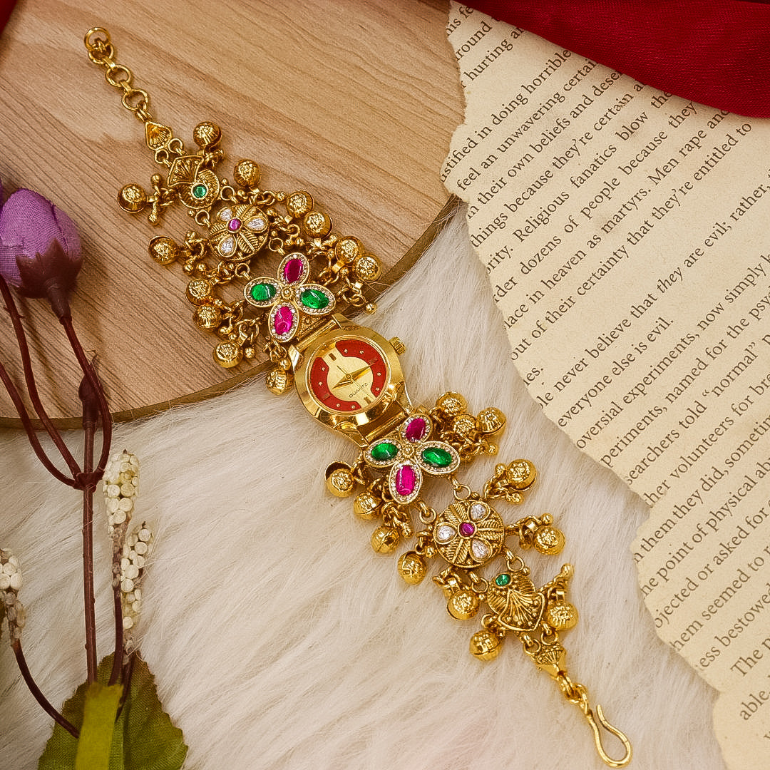 Angela Designer Swarovski Heritage Brass Wrist Watch