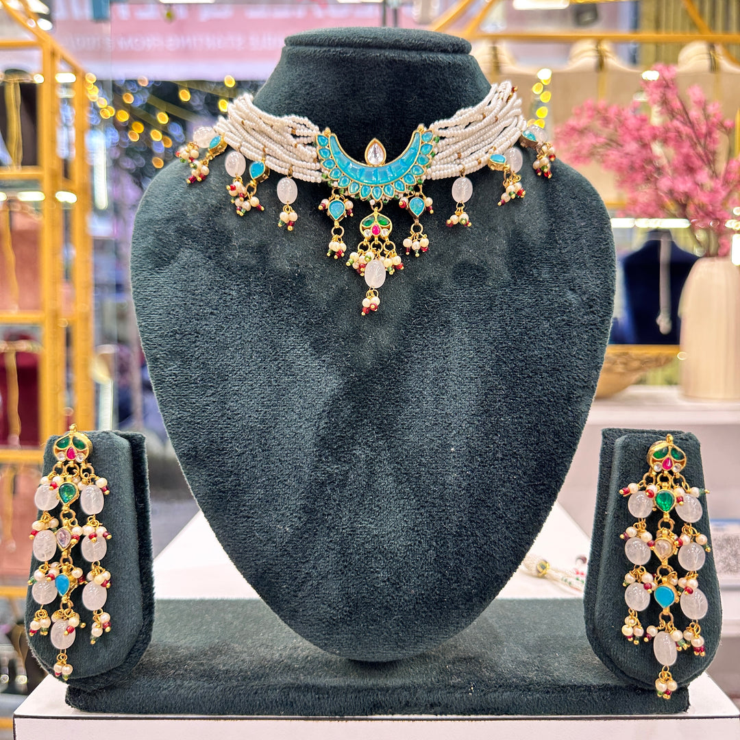 Madhu Choker Set With Latkan Earrings