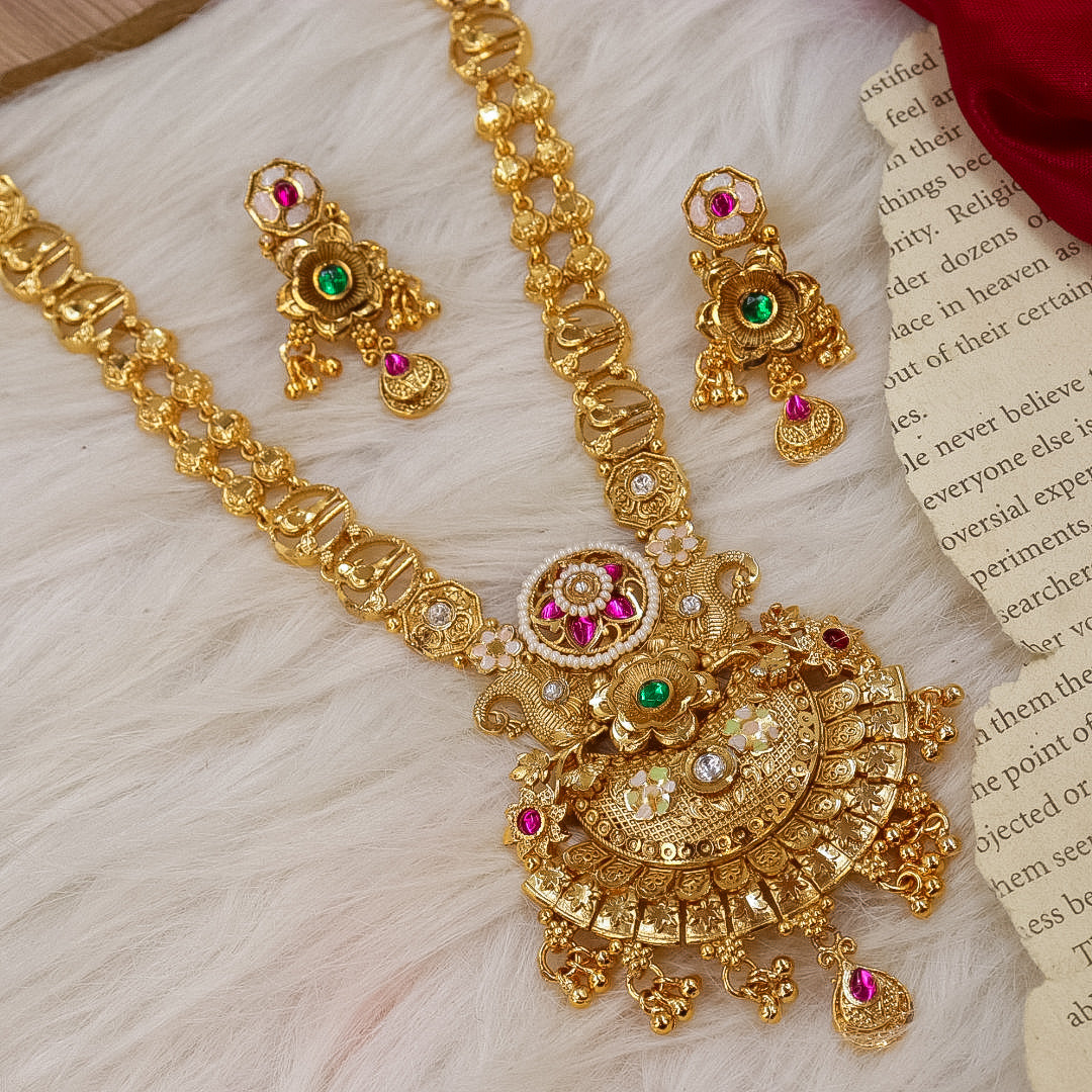 Amna Long Swaroski Necklace
