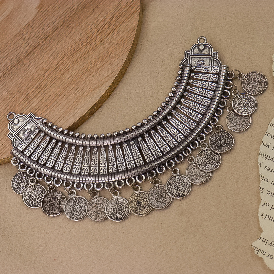 Oxidised Necklace with Latkan