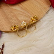 Kashmiri Ghungroo Double Finger Adjustable Ring