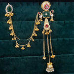 Load image into Gallery viewer, Jammi Kashmiri Brass Earrings With Kanchain