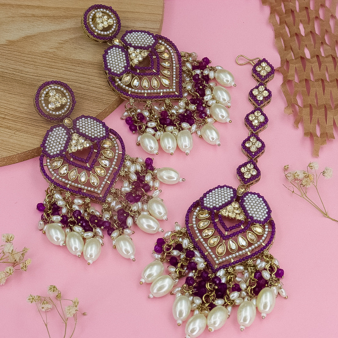Momina Pakistani Earrings And Mangtika