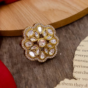 Flower Moissanite Ring- Adjustable
