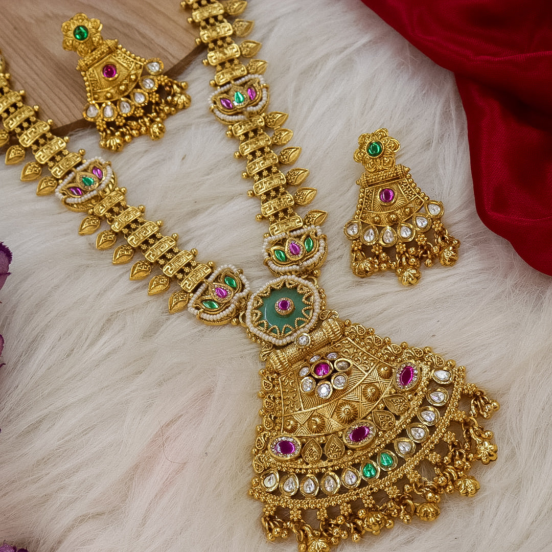 Janni Rajkot Style Long Rajwadi Chandanhaar Set