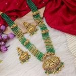 Load image into Gallery viewer, Lakshmi Green Long Temple Necklace
