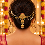 Load image into Gallery viewer, Anu Brass Hair brooch With Layered Latakan