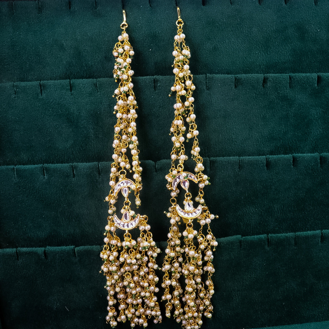 Golden Statement Brass Latakan Trending Earrings With Kanchain