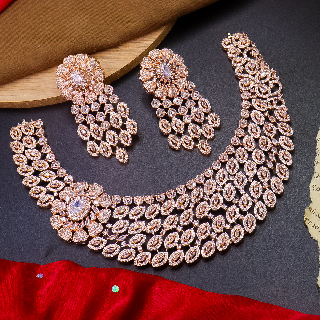 Seema Rose Gold  AD set
