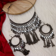 Mirror Hasli Choker With Chandbali