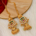 Load image into Gallery viewer, Full Premium Bridal Heritage Necklace With Long and Short + Earrings +Sheeshpati+ Hathpanja + Nath+ Bajuband