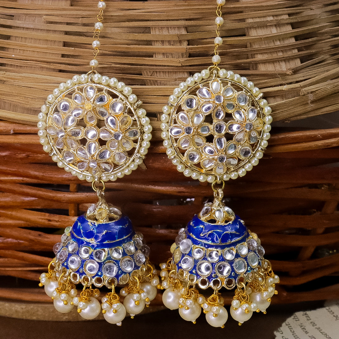 Kundan Jhumka With Kaanchain