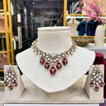 Load image into Gallery viewer, Madhura Moissianite Necklace with Duplet Stones - Ruby
