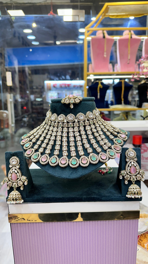 Shaina Semi Bridal Set - Pink Mint