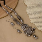 Load image into Gallery viewer, Elephant Oxidised Long Necklace
