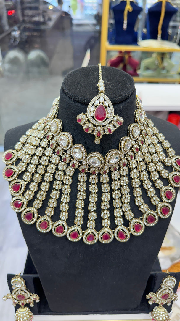 Shaina Semi Bridal Set - Red