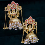 Load image into Gallery viewer, Priyanka Statement Brass High Gold Polish Jhumka