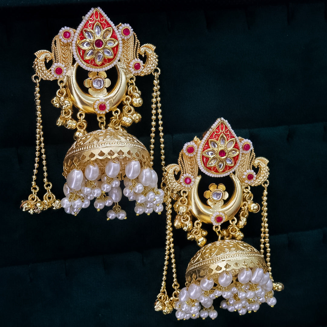 Priyanka Statement Brass High Gold Polish Jhumka