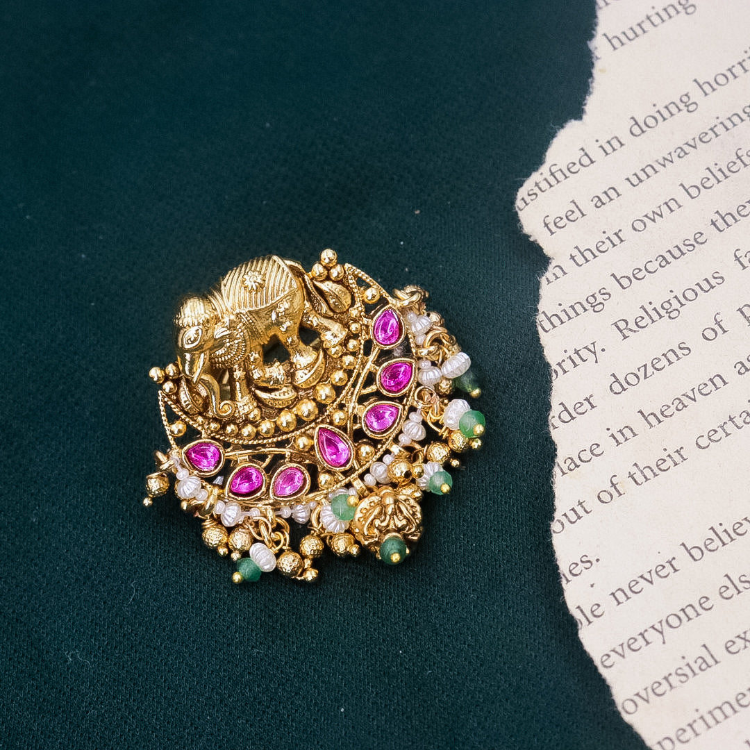 Elephant Rajwadi Brass Ring