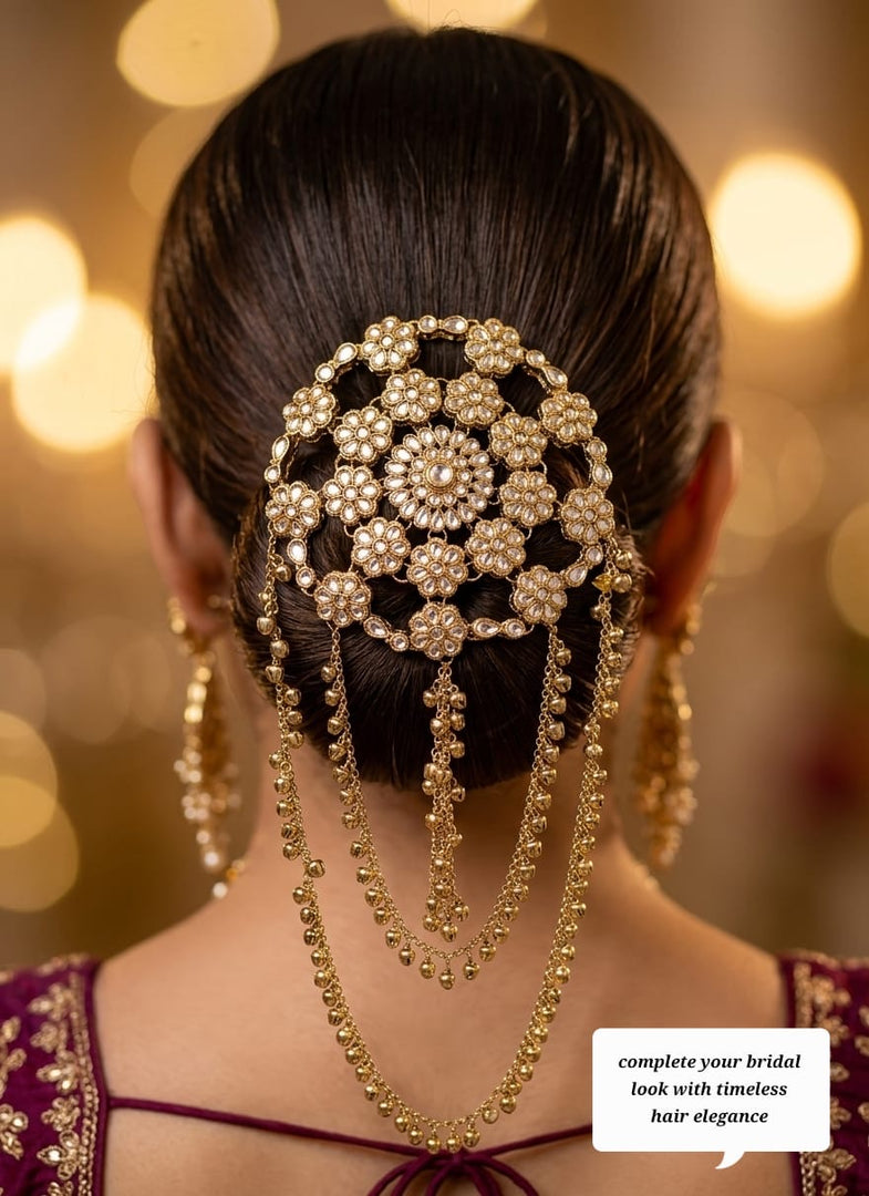 Shweta Hair Broach With Latkans