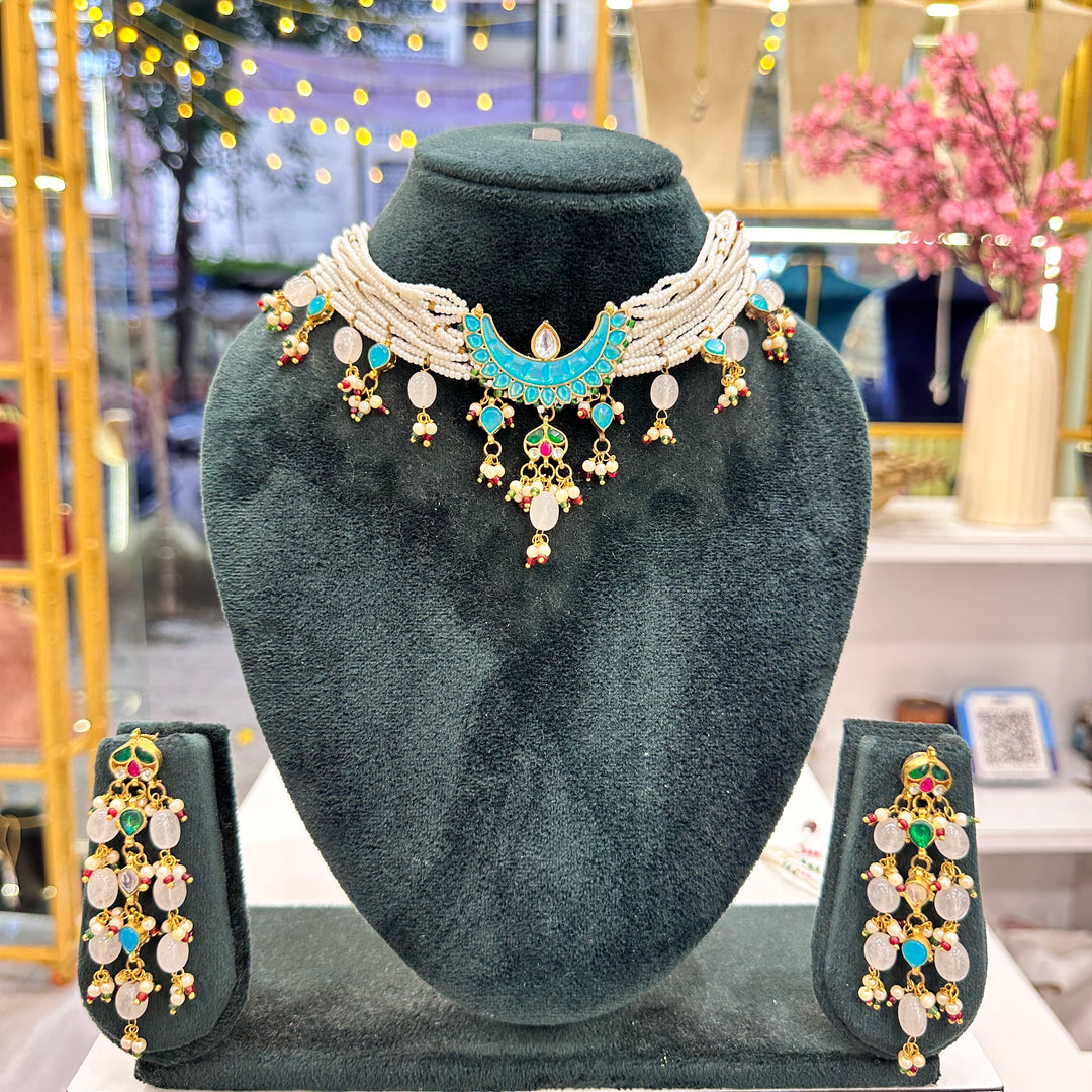 Madhu Choker Set With Latkan Earrings