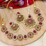 Load image into Gallery viewer, Shital Reverse AD Choker With Mangtika-Ruby