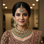 Load image into Gallery viewer, Cihana Semi bridal Rajwadi Necklace-Green