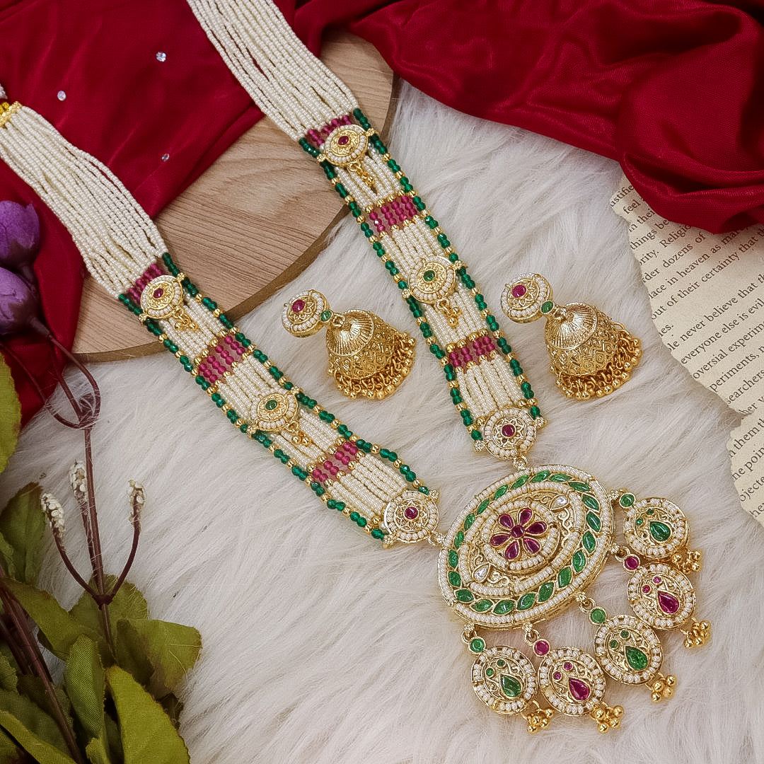 Ramila long Moti Necklace