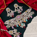 Load image into Gallery viewer, Hiren Polki Choker With Earrings And Mangtika