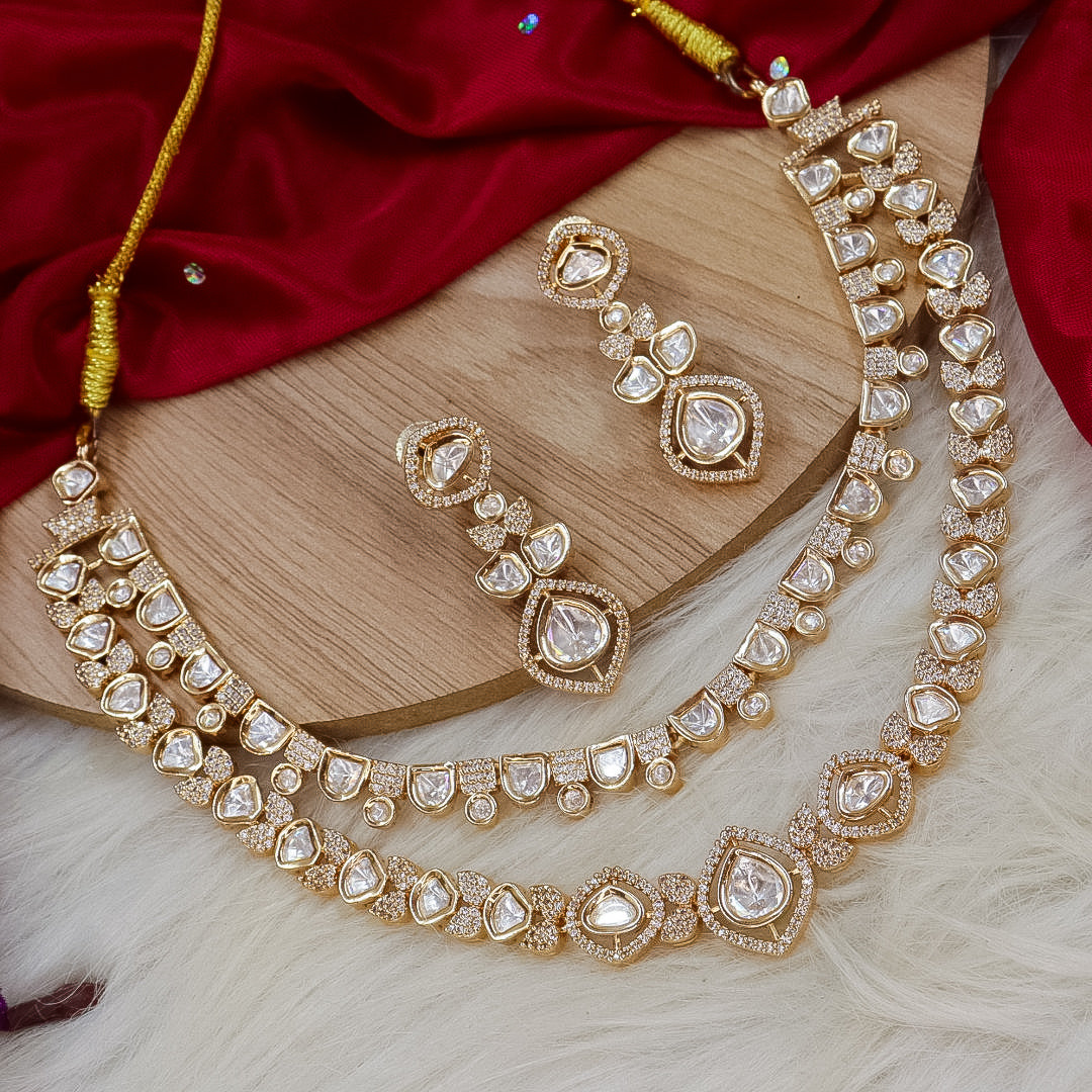 Chanchal 2 Layer Moissianite Necklace