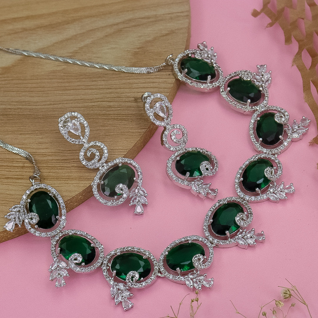 Bijli American Diamond Choker Set