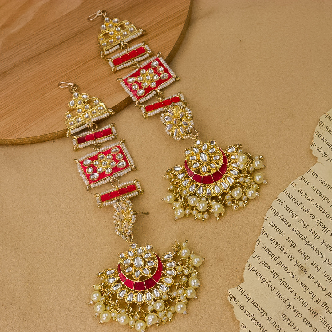 Nimisha Earring with Upper Kaanchain