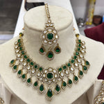 Load image into Gallery viewer, Shipra Moissianite Necklace With Earrings and Mangtika
