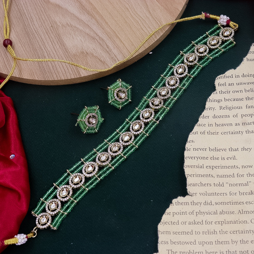 Sleek Moissante Choker With Studs