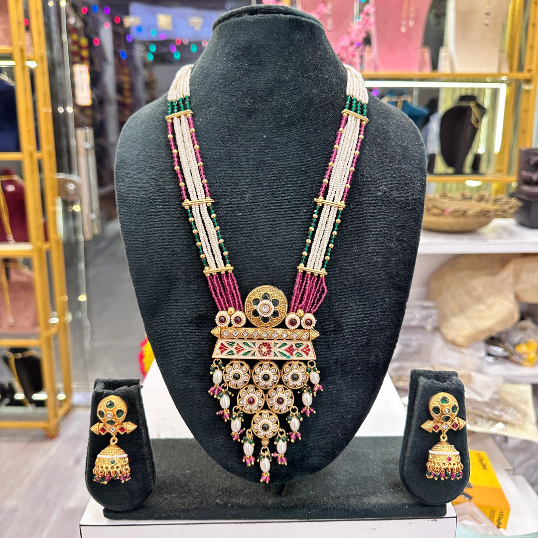 Visha Long Rajwadi Necklace