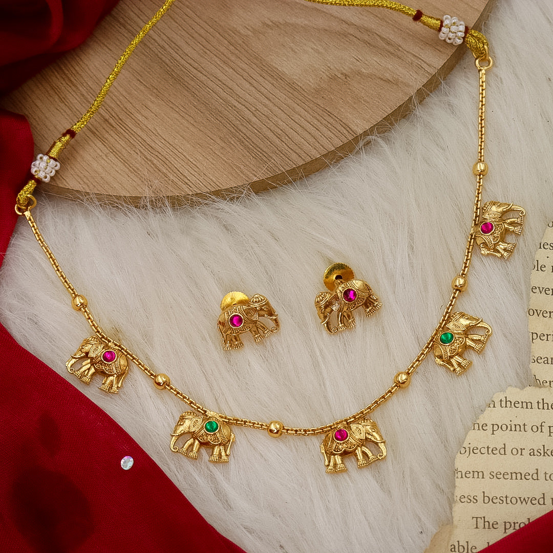 Elephant Brass Necklace