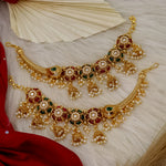 Load image into Gallery viewer, Vaniya Bahubali Kanchain-Maroon Green