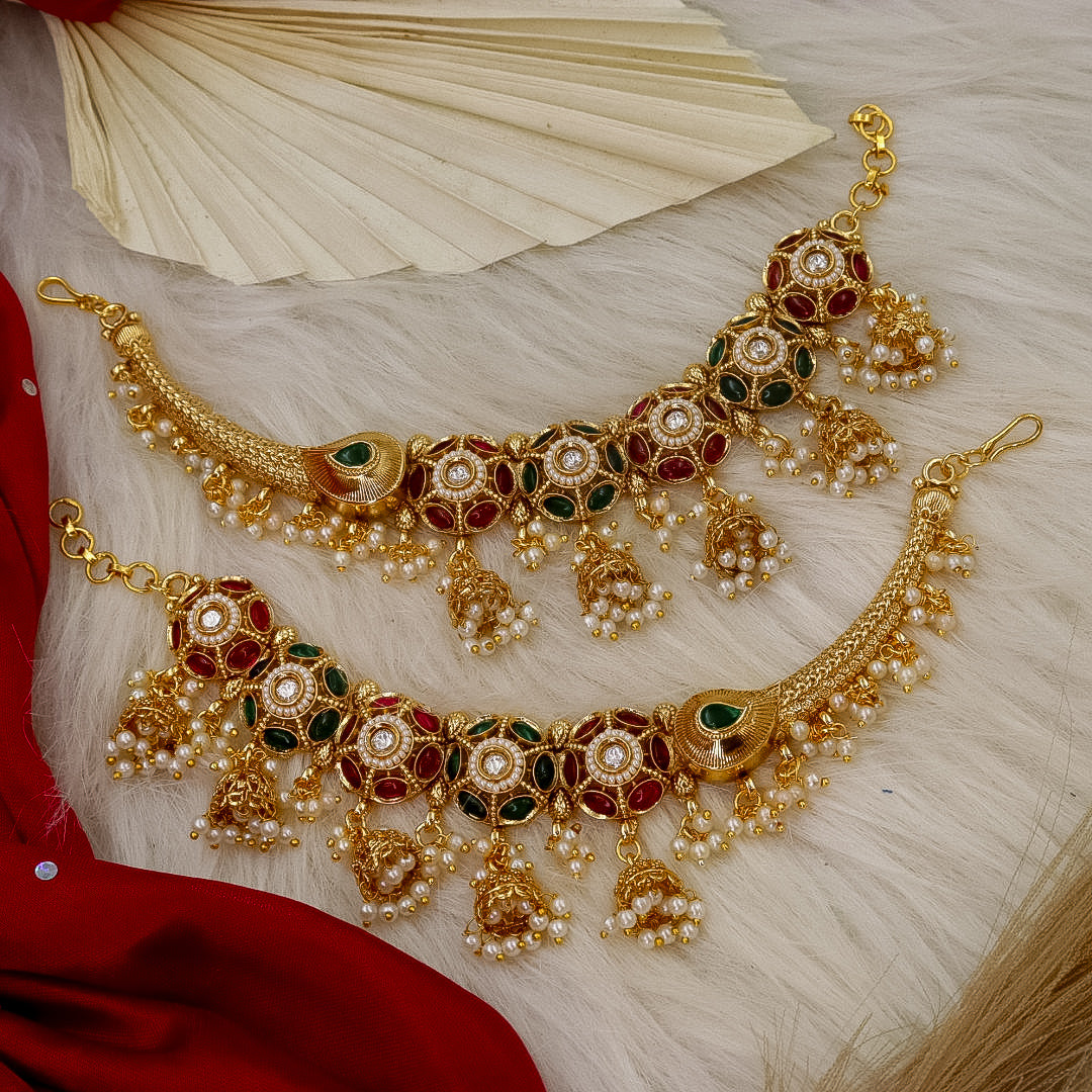 Vaniya Bahubali Kanchain-Maroon Green