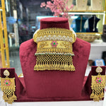 Load image into Gallery viewer, Drashti Premium High Gold Polish Rajwadi Jhalar Necklace
